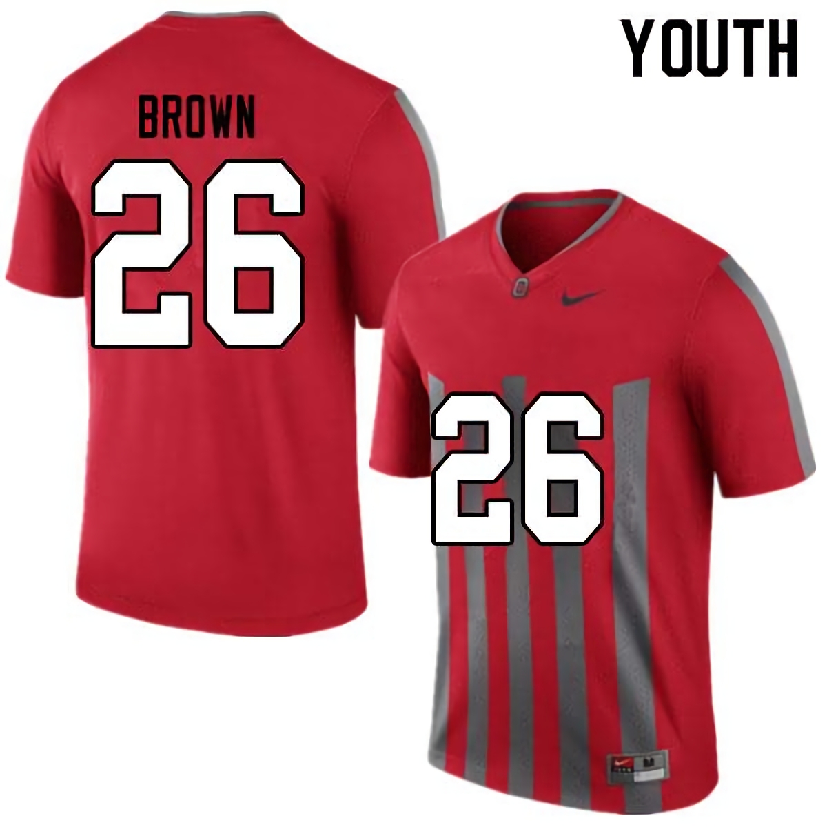 Cameron Brown Ohio State Buckeyes Youth NCAA #26 Nike Throwback Red College Stitched Football Jersey VSX5156CP